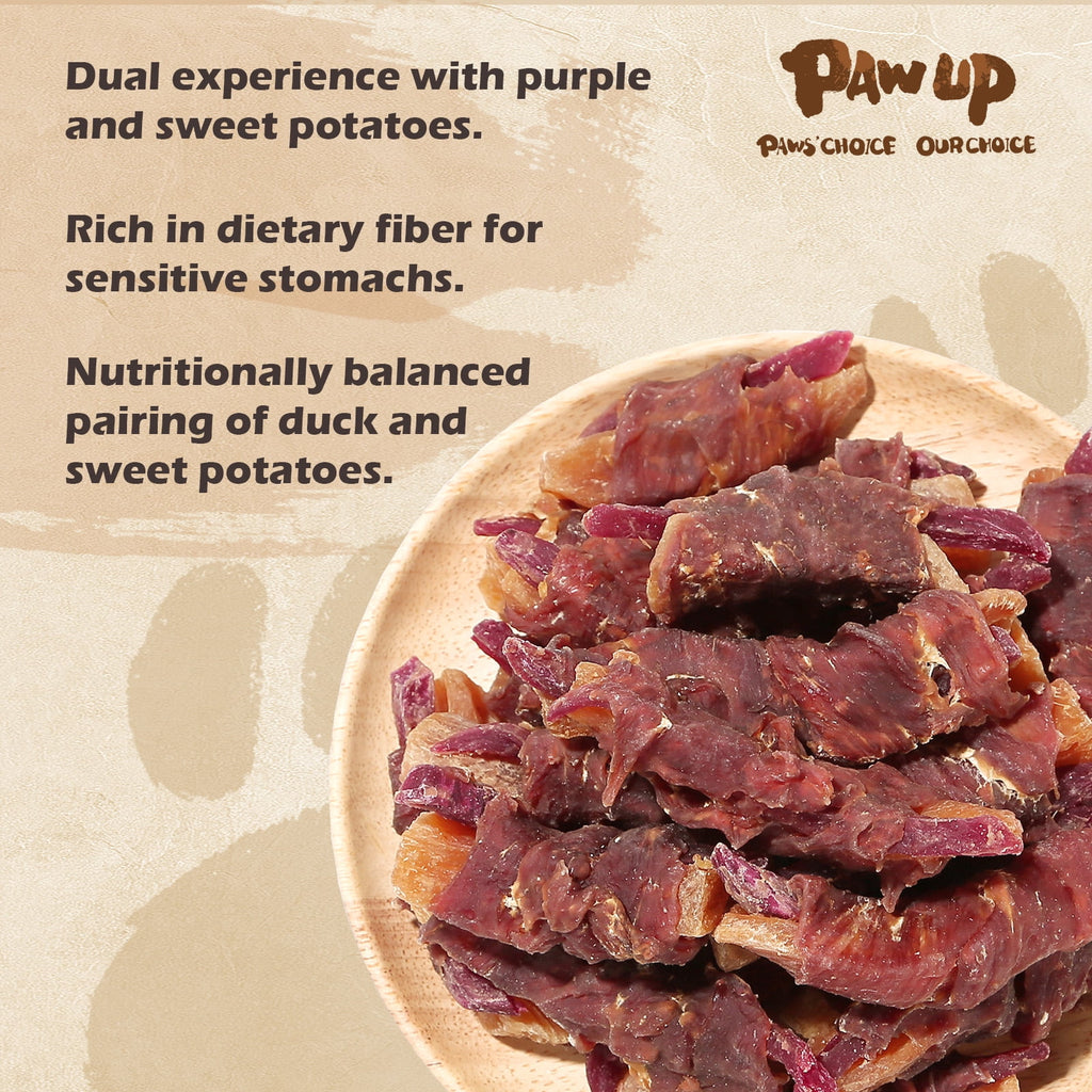Duck Wrapped Purple & Sweet Potato Dog Treats, High-Fiber Chews for Dogs, 10.6 oz - Pawup