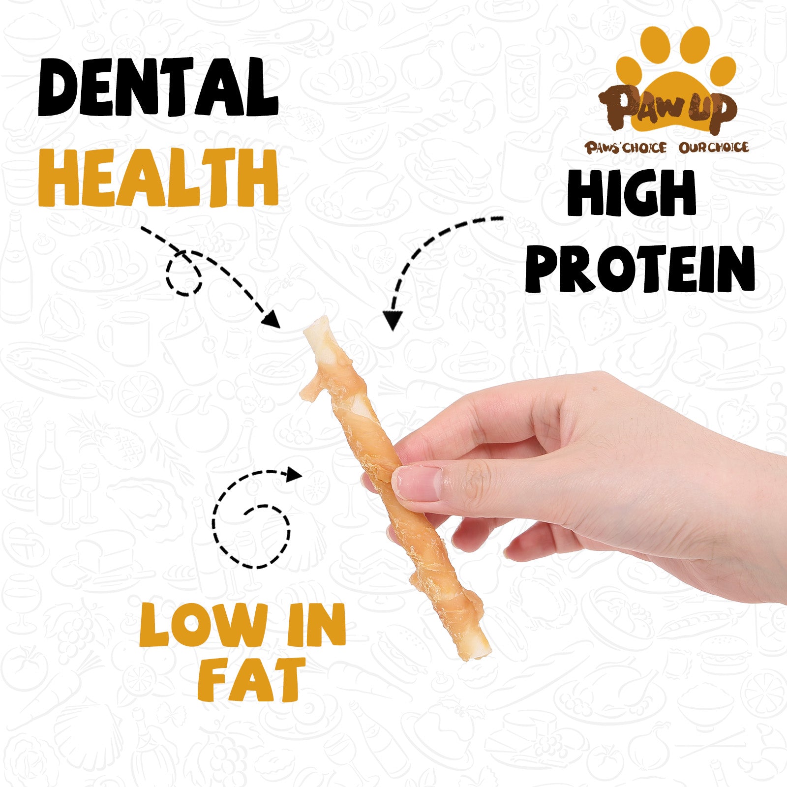 Chicken Wrapped Rawhide Sticks for Teeth Cleaning, Taurine Added 24oz - Pawup