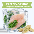 PAWUP Freeze Dried Dog Treats Chicken Breast Slices with Kale for Small, Medium & Large Dogs & Cats, 3.2 oz