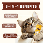 PAWUP Cat Treats Chicken Squeeze Up Puree Indoor Cat Treats for Hairball Control, Lickable Wet Treats with Cat Grass, Grain-Free Healthy Snacks for All Cats, 20 Count