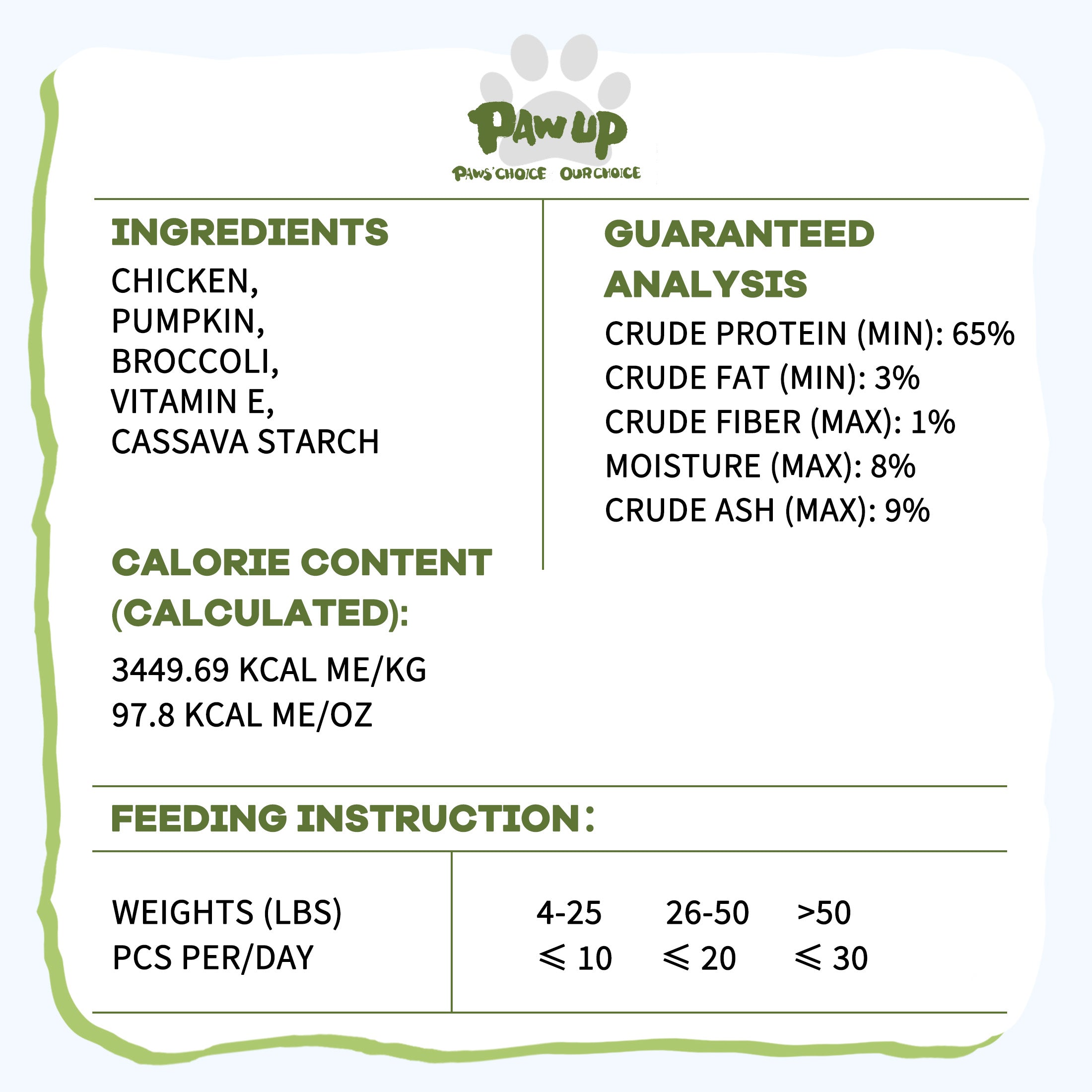 PAWUP Freeze Dried Dog Treats, Real Chicken with Pumpkin & Broccoli, High Protein Crunchy Training Snack for Small Medium Large Dogs, 3.6 oz Bag