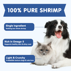 PAWUP Freeze Dried Dog Treats, 100% Shrimp, Omega-3 Rich Snack for Small, Medium & Large Dogs & Cats, 1.5 oz Bag - Pawup