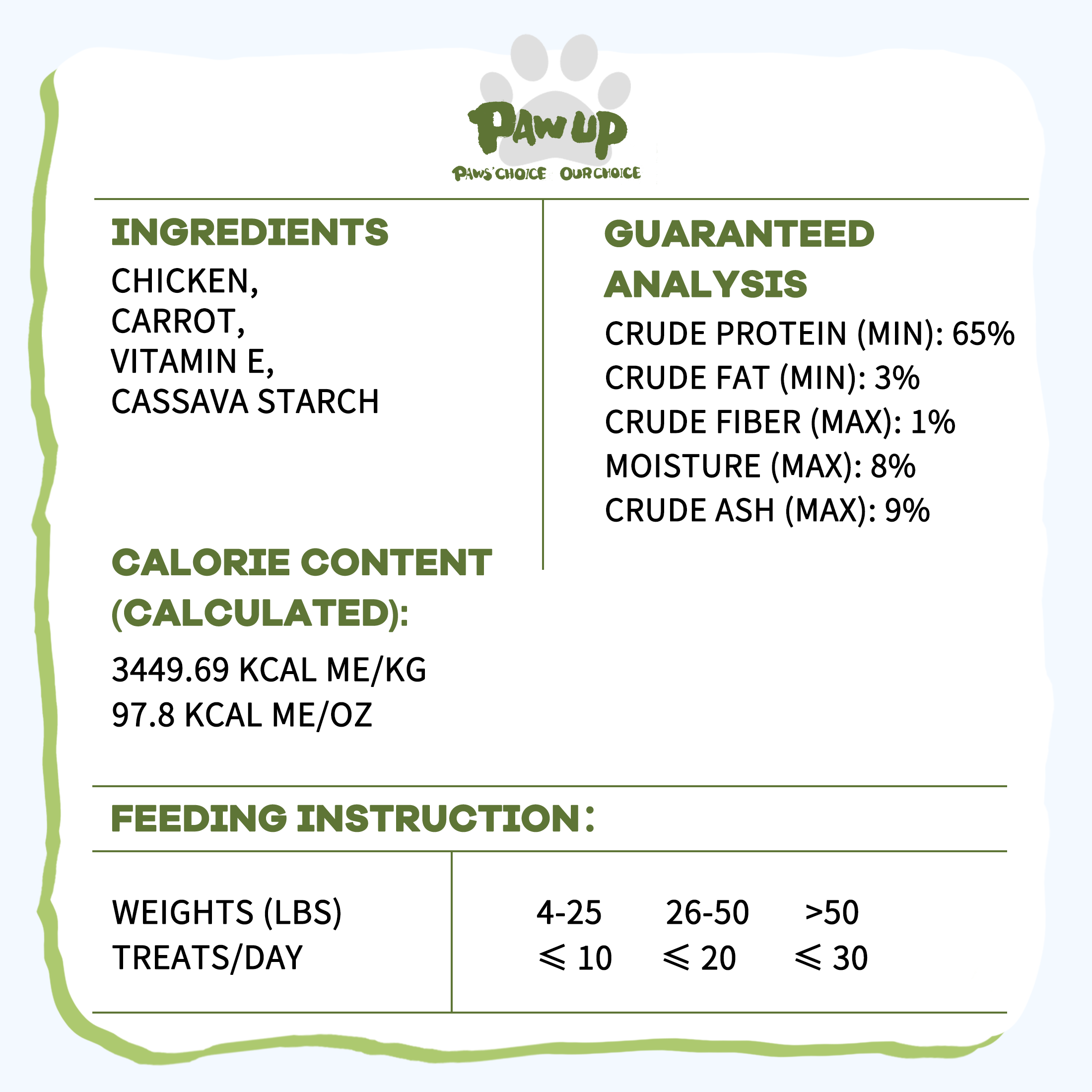 PAWUP Freeze Dried Dog Treats, Real Chicken with Carrot, High Protein Crunchy Training Snack for Small Medium Large Dogs, 3.6 oz Bag
