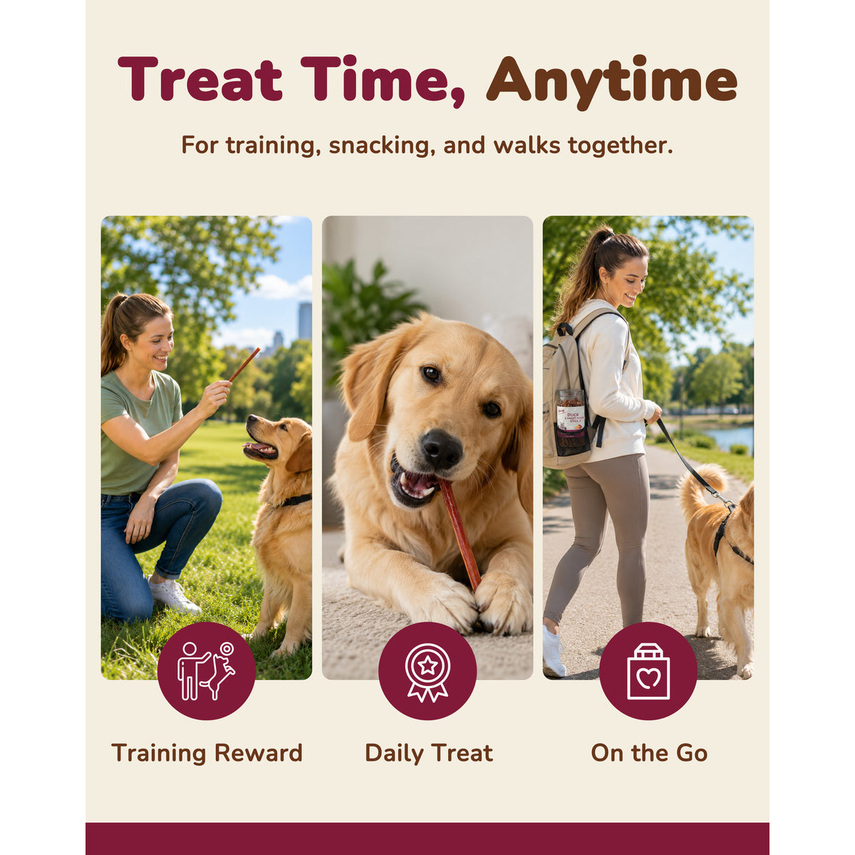 PAWUP Duck Jerky Dog Treats with Sweet Potato | High Protein Chewy Sticks, Grain-Free & Rawhide-Free Chews, Easy-to-Digest, 10.58 oz - Pawup