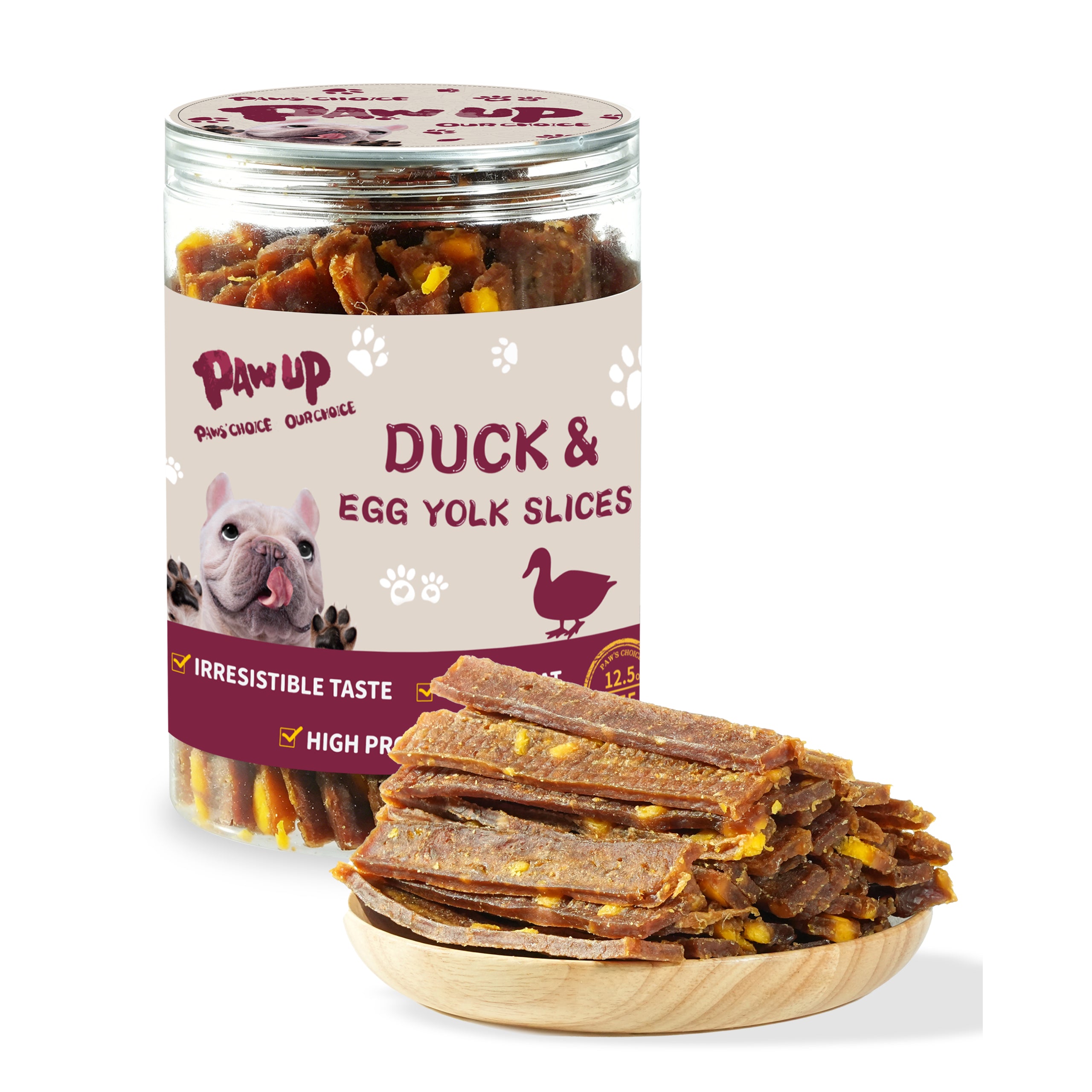 Pawup Duck & Egg Yolk Slices, Soft Chewy Dog Jerky Treats, 12.5 oz