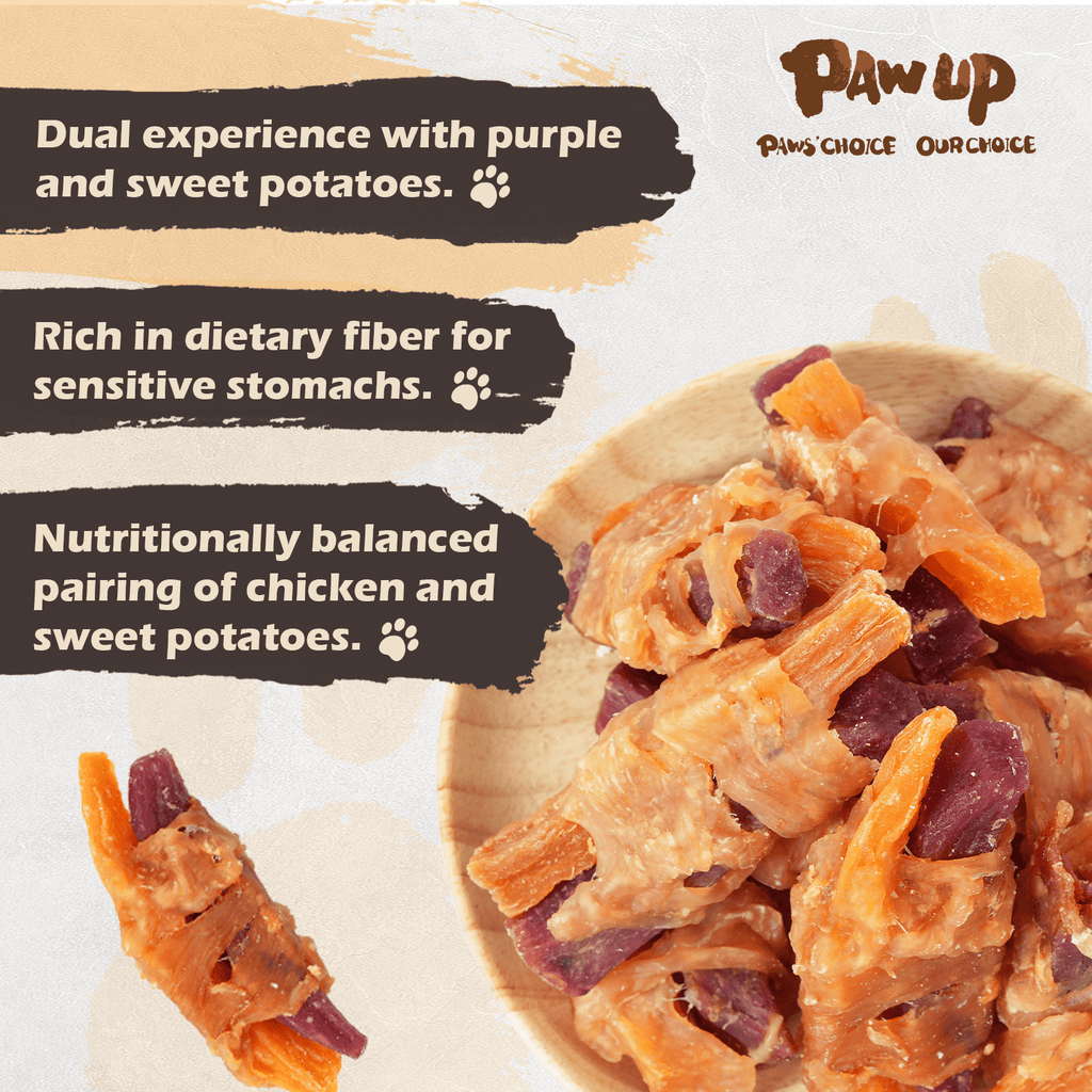 Chicken Wrapped Sweet Potato Dog Treats, High-Fiber Chews for Dogs, 10.6 oz - Pawup