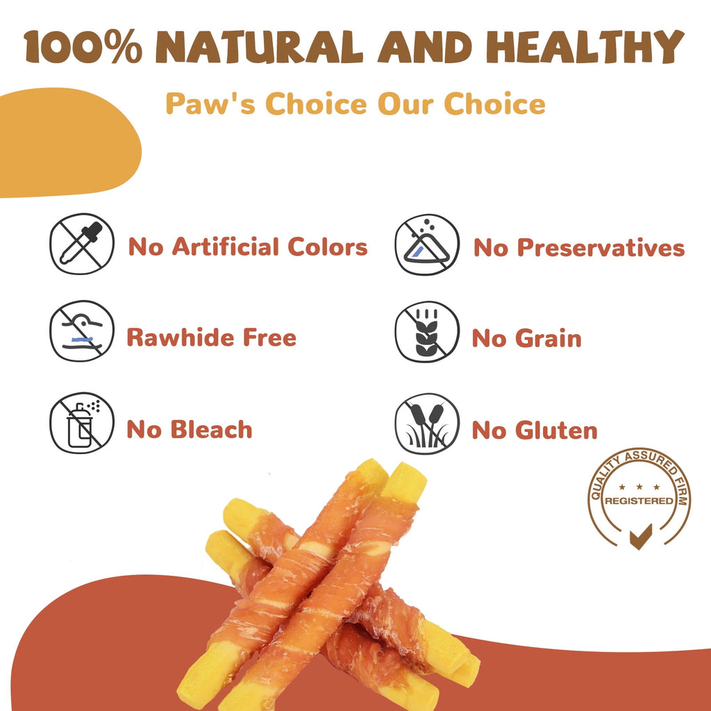 Chicken Wrapped Pumpkin Stick Dog Treats, Rawhide-Free Chews for Dogs, 10.4 oz - Pawup