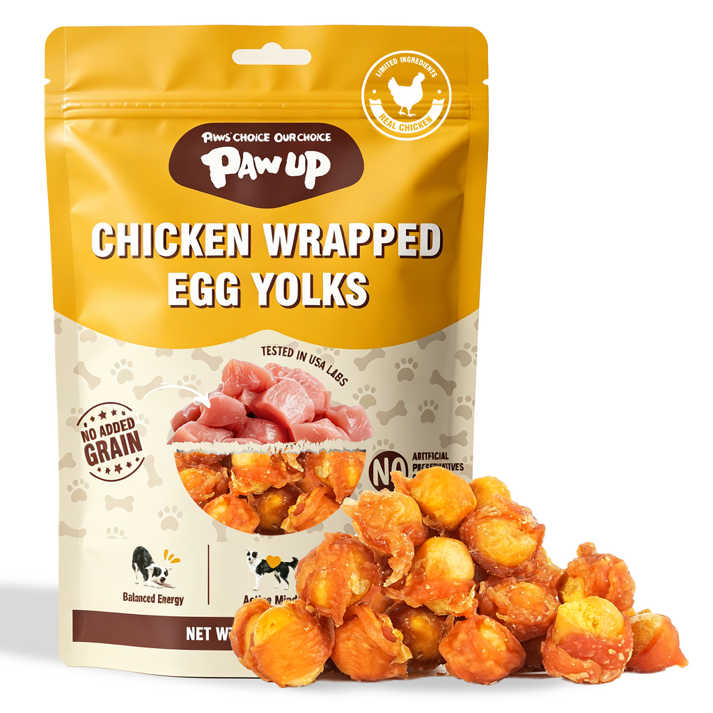 PAWUP Chicken Wrapped Egg Yolks Dog Treats, High Protein Dog Snacks for Small Medium Large Dogs, 10.6oz