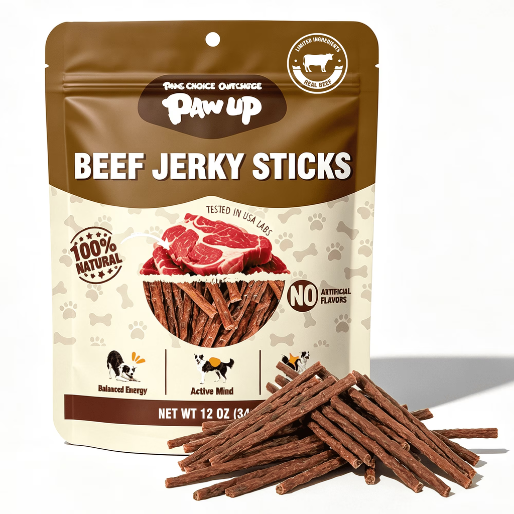 PAWUP Dog Treats Beef Sticks for Small Medium Large Dogs, Natural High Protein Dental Chews Training Treats, 12oz - Pawup