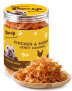 PAWUP Soft Dog Treats, Chicken & Shrimp Jerky Shavings, Easy to Chew Dog Food Topper & Meal Mixer for Small & Senior Dogs, Grain Free, Taurine Added, 6.6 oz - Pawup