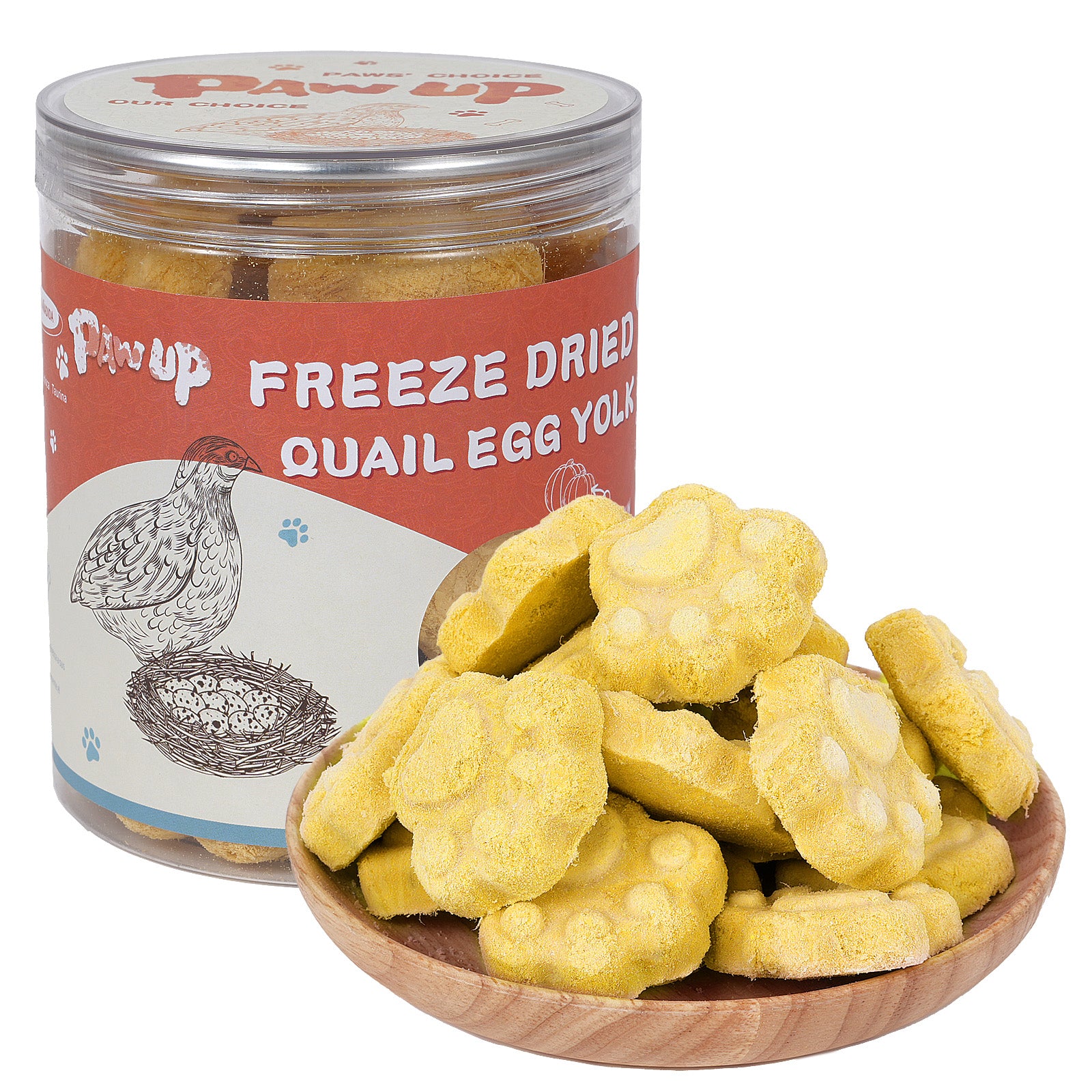Freeze Dried Quail Egg Yolk Treats for Cats & Dogs, Coat & Urinary Health, 3.5 oz - Pawup