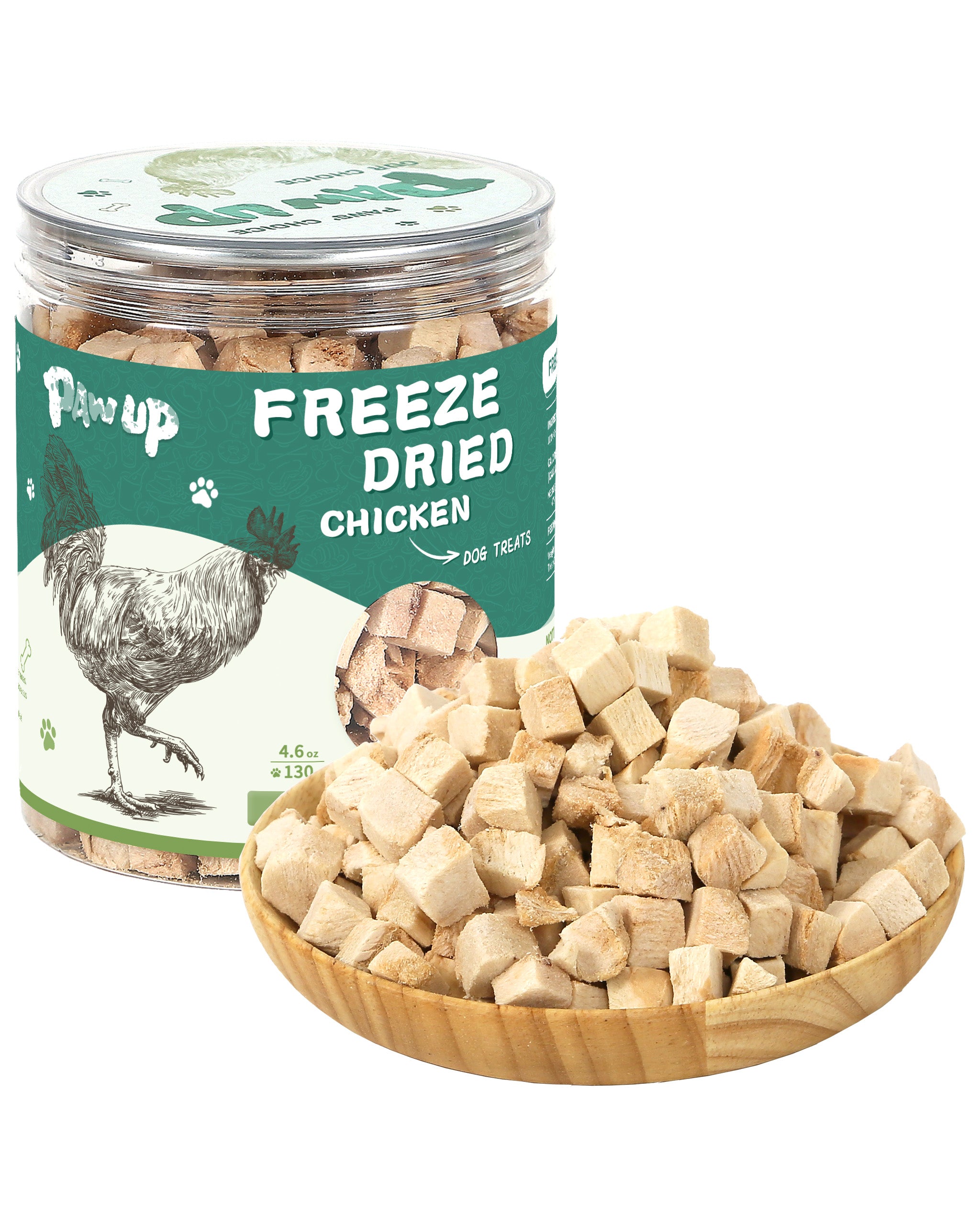 Freeze-Dried Chicken Treats for Dogs & Cats, High-Protein Single-Ingredient Snacks, 4.6 oz - Pawup