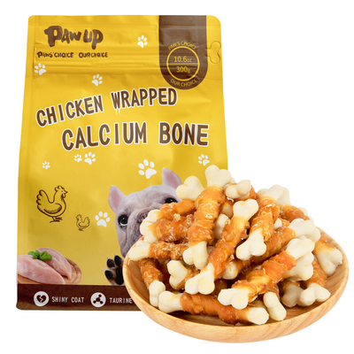 Chicken Wrapped Calcium Bone, Rawhide Free Dog Chews, Training Treats for Dogs, 10.4oz - Pawup