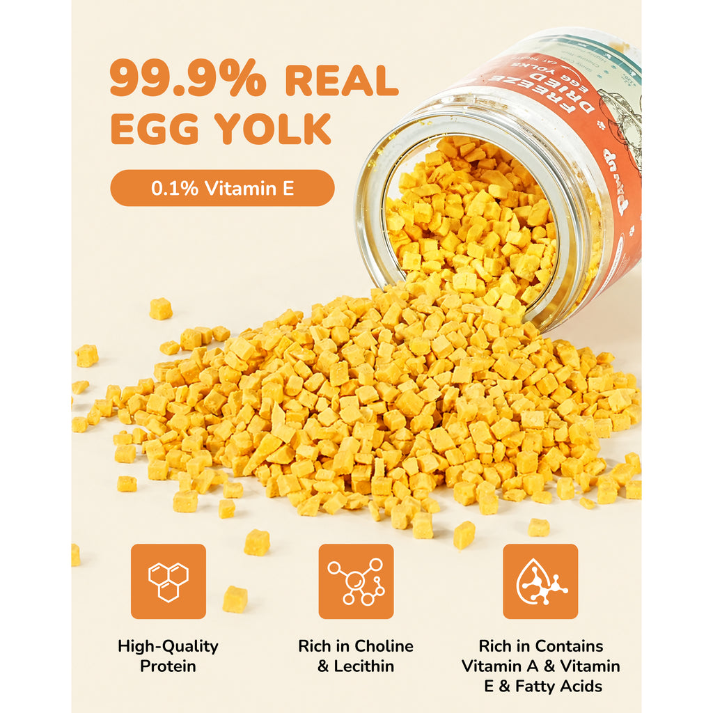 PAWUP Freeze Dried Cats & Dogs Treats, Egg Yolk, 4.2oz