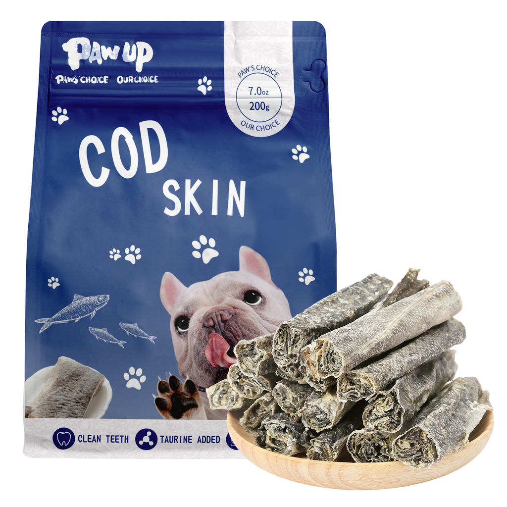Cod Skin Dog Treat, Fish Skins Rolls, Rawhide Free Single Ingredient Natural Dog Chews, 7oz - Pawup