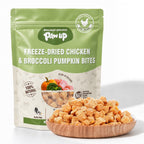 PAWUP Freeze Dried Dog Treats, Real Chicken with Pumpkin & Broccoli, High Protein Crunchy Training Snack for Small Medium Large Dogs, 3.6 oz Bag
