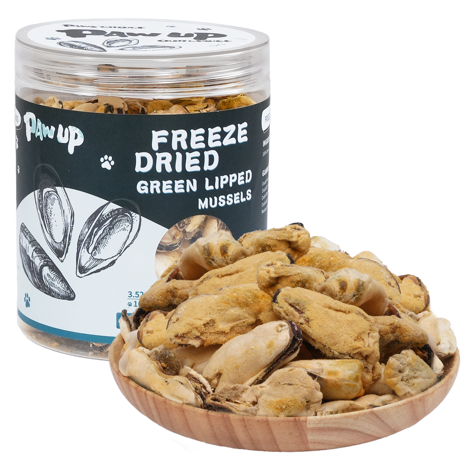 Freeze Dried Green Lipped Mussels for Dogs, Joint & Hip Health, 3.5 oz - Pawup