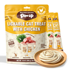 PAWUP Cat Treats Chicken Squeeze Up Puree Indoor Cat Treats for Hairball Control, Lickable Wet Treats with Cat Grass, Grain-Free Healthy Snacks for All Cats, 20 Count