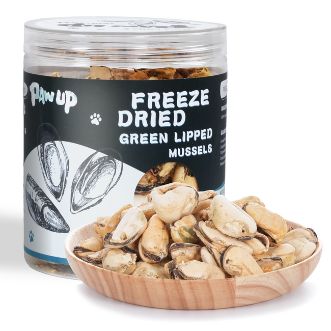 Freeze Dried Green Lipped Mussels for Dogs, Joint & Hip Health, 3.5 oz - Pawup Hover Image