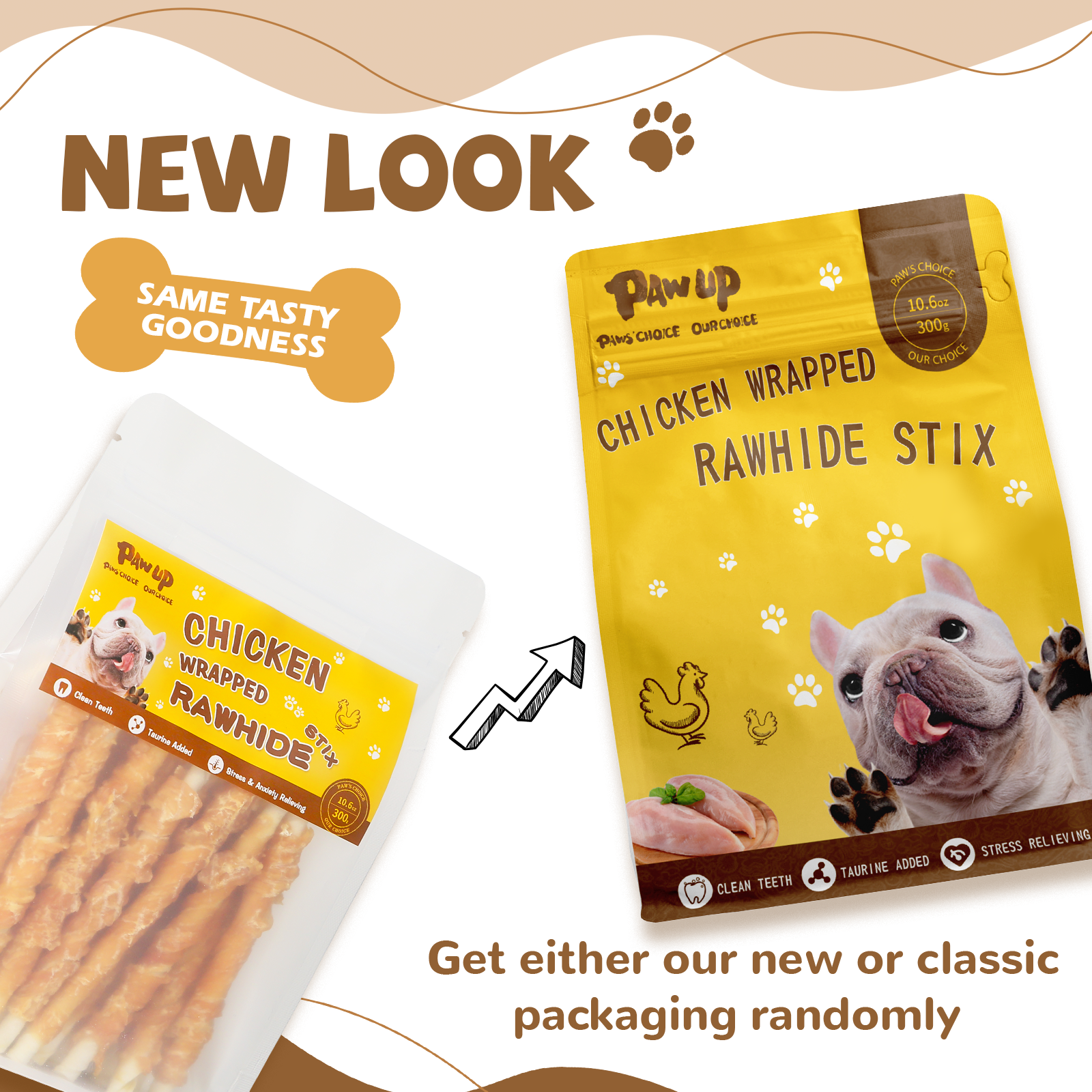 Chicken Wrapped Rawhide Stick Dog Treats, Long-Lasting Chews for Dogs, 10.4 oz - Pawup