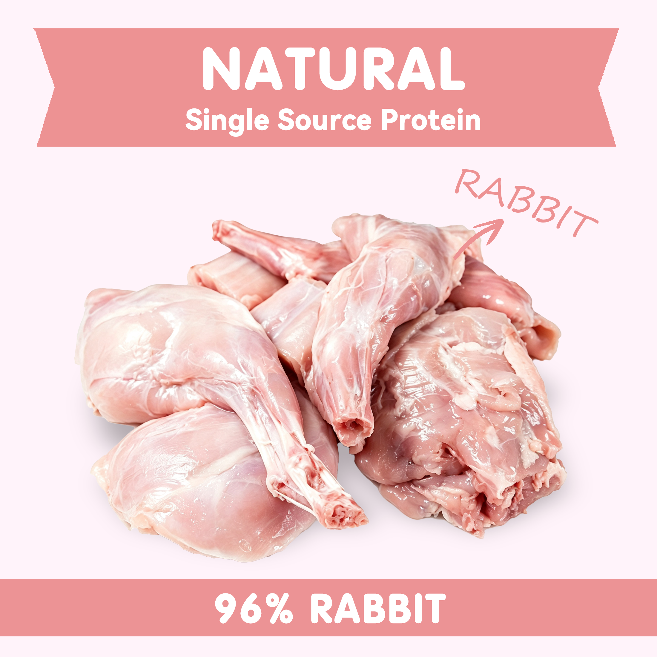 PAWUP Freeze Dried Dog Treats, Real Rabbit Bites, Single Protein Snack for Small, Medium & Large Dogs, 2.5 oz Bag - Pawup
