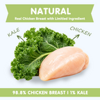 PAWUP Freeze Dried Dog Treats Chicken Breast Slices with Kale for Small, Medium & Large Dogs & Cats, 3.2 oz