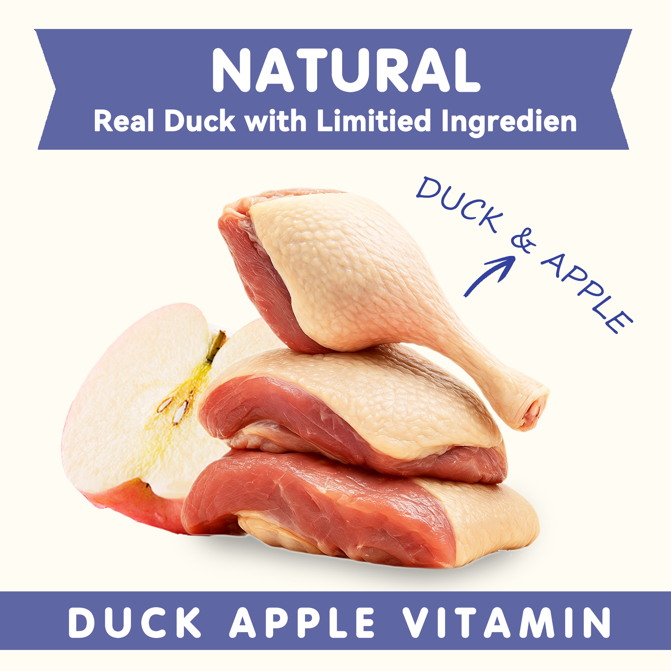 PAWUP Duck Sausage with Apple Dog Treats, Human Grade Dog Food for Small Medium Large Dogs, Training Treats for Dogs, 10.6oz - Pawup