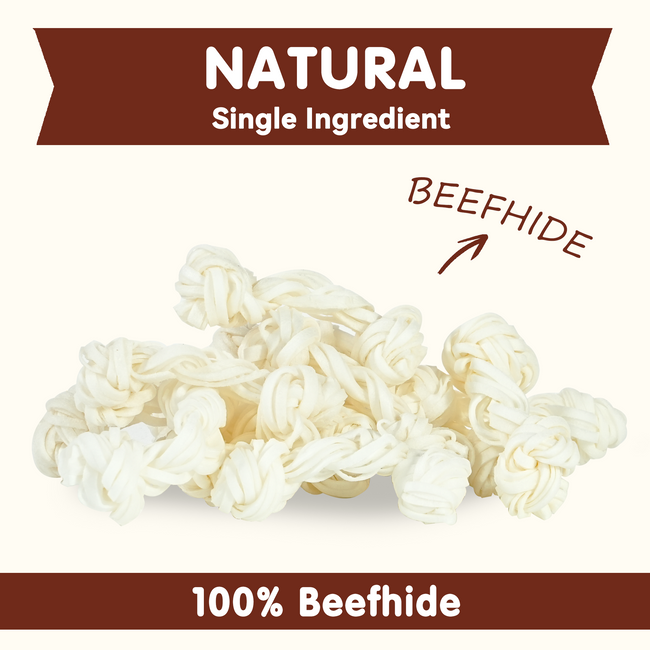 PAWUP Dog Chews Beef Hide Rawhide Bones for Medium & Large Dogs, 3.6 oz Bag Main Image