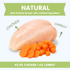 PAWUP Freeze Dried Dog Treats, Real Chicken with Carrot, High Protein Crunchy Training Snack for Small Medium Large Dogs, 3.6 oz Bag