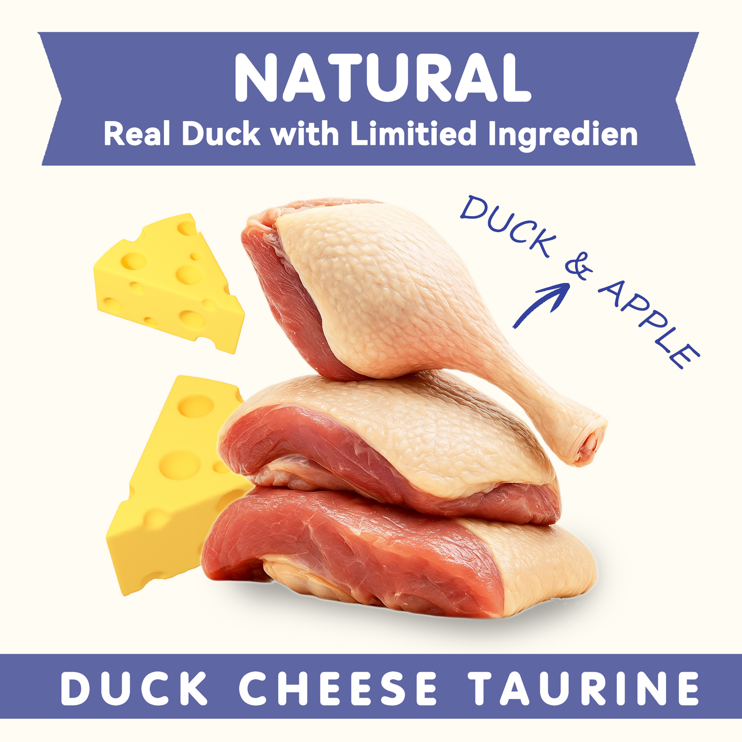 PAWUP Duck Sausage with Cheese Dog Treats, Natural Dog Snacks for Small Medium Large Dogs, Training Treats for Dogs, 10.6oz