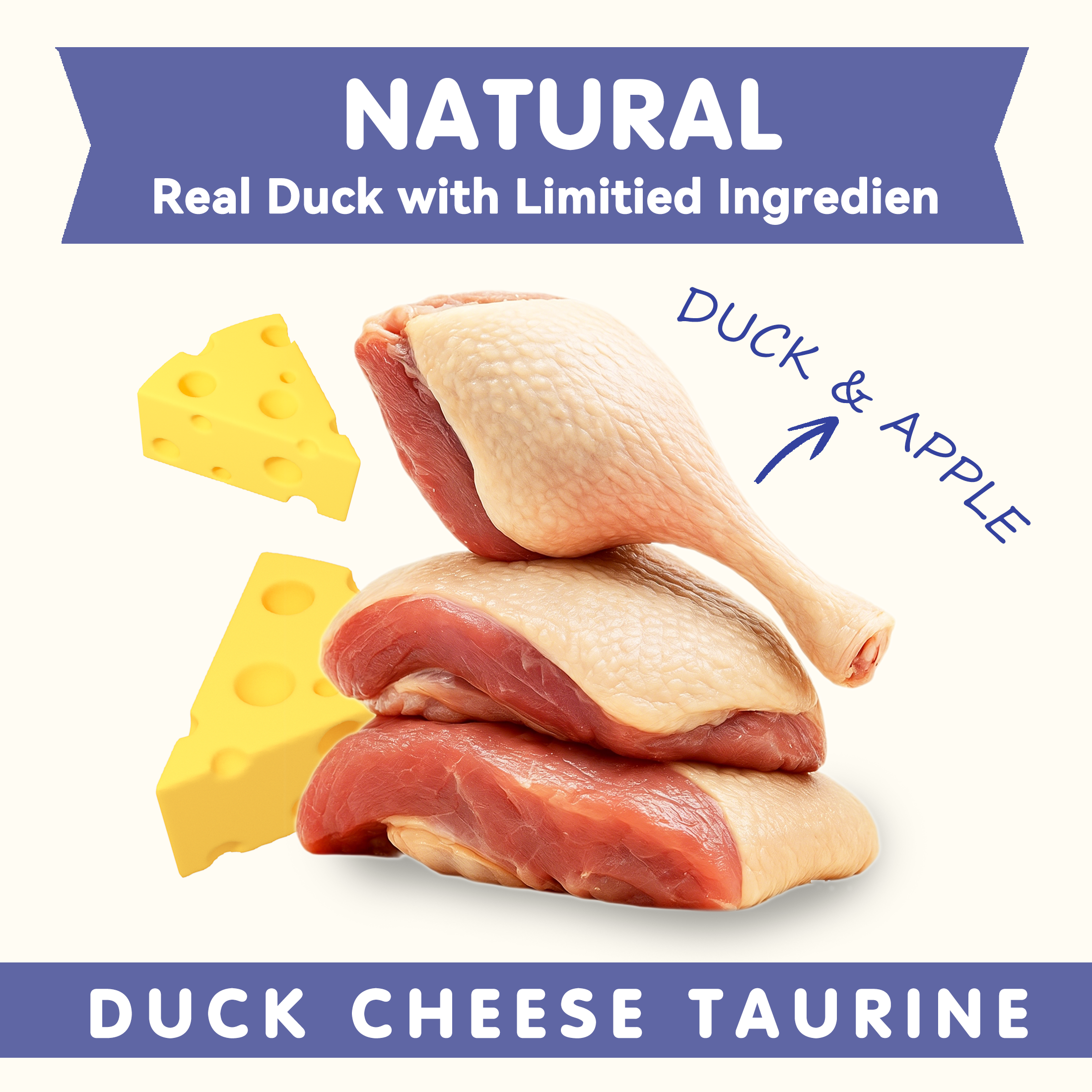 PAWUP Duck Sausage with Cheese Dog Treats, Natural Dog Snacks for Small Medium Large Dogs, Training Treats for Dogs, 10.6oz - Pawup