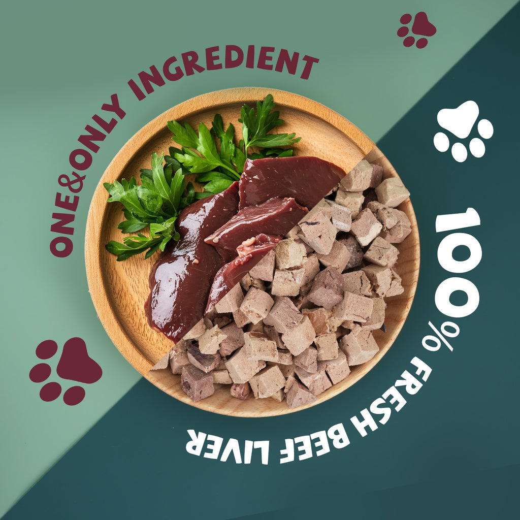 Freeze-Dried Beef Liver Dog Treats, High-Protein Single-Ingredient Snacks, 3.8 oz - Pawup