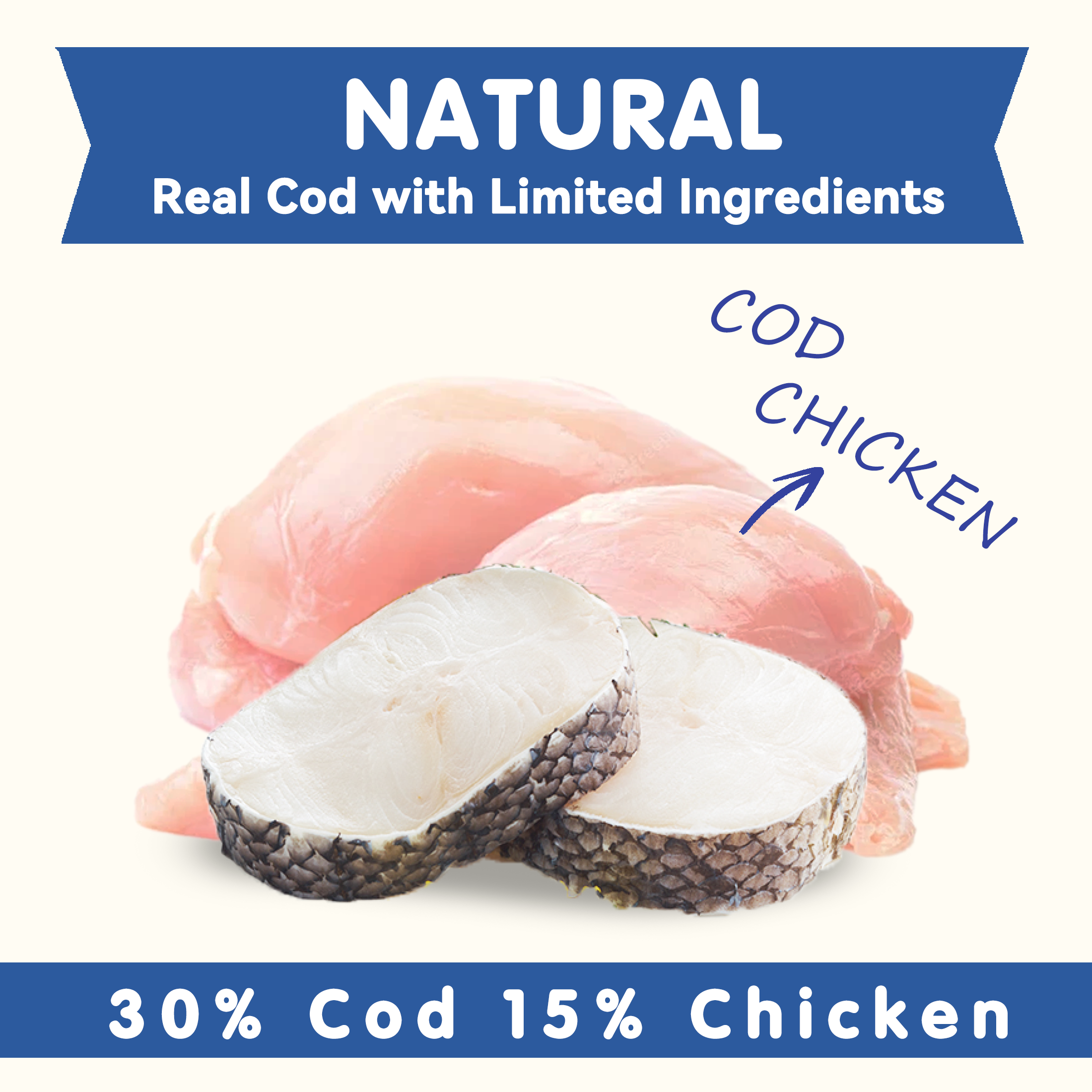PAWUP Cod Natural Dog Treats, Popcorn-Inspired Crunchy Bites, Healthy Reward or Training Treat for Skin & Coat Health, Small Medium Large Dog, 2.5oz