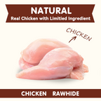 PAWUP Chicken Wrapped Rawhide Twist Dog Treats, Rawhide Dog Bones for Small Medium Large Dogs, 10.6oz