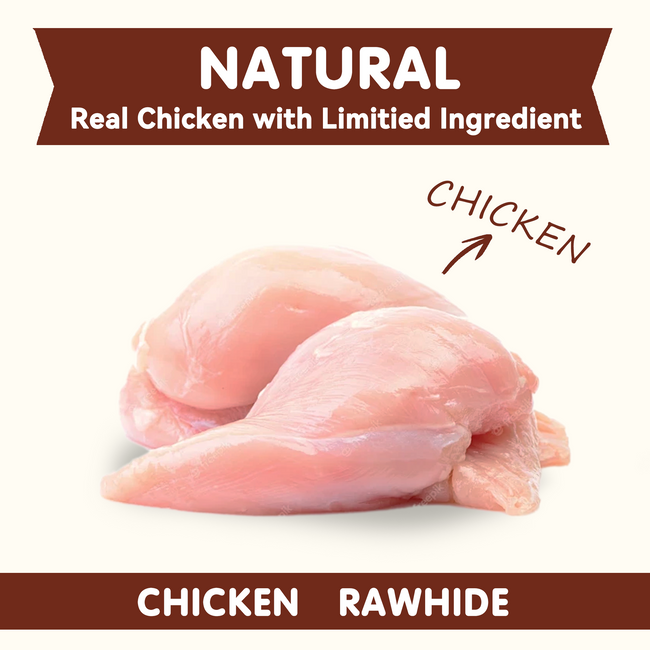 PAWUP Chicken Wrapped Rawhide Twist Dog Treats, Rawhide Dog Bones for Small Medium Large Dogs, 10.6oz Main Image
