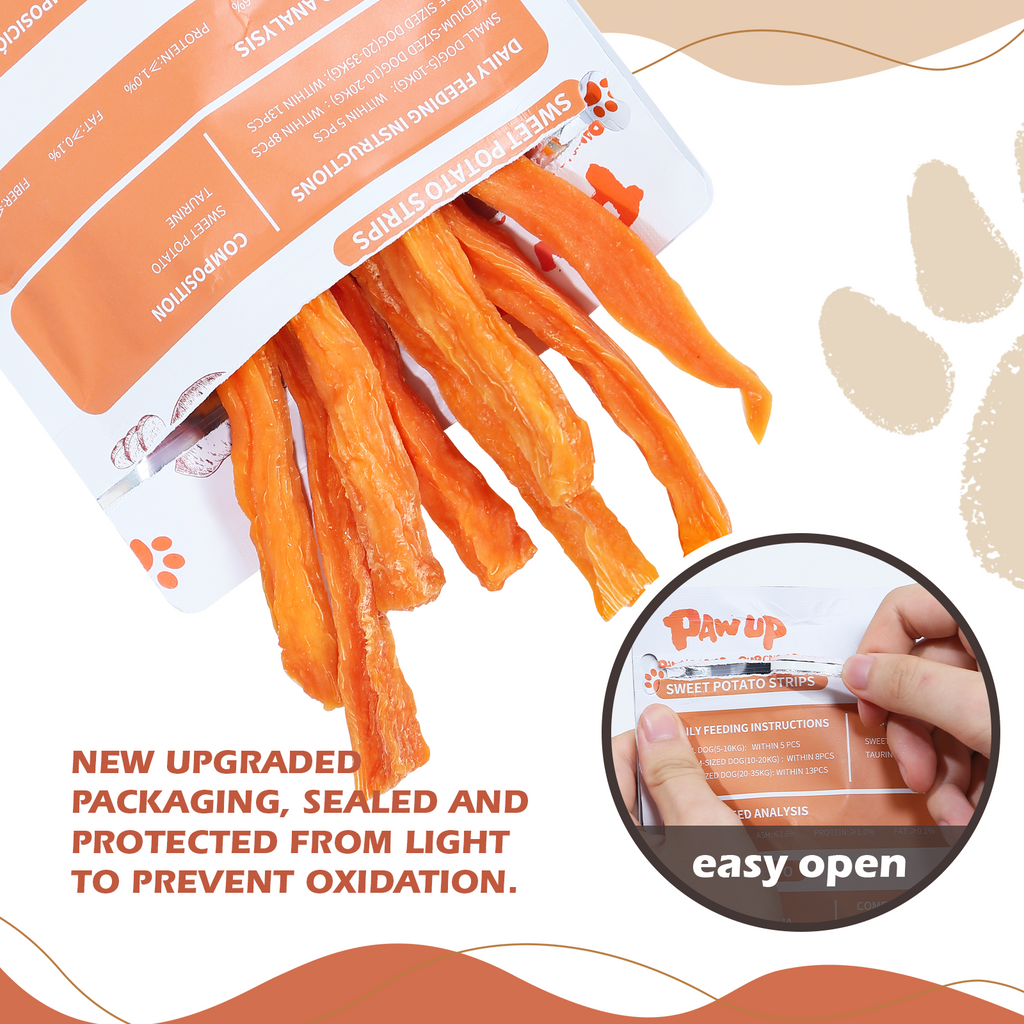 Sweet Potato Dog Treats, Low Fat, Single Ingredient Natural Chews for Dogs, 10.4oz - Pawup