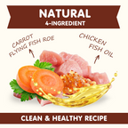 PAWUP Steamed Chicken Wet Food Tooper Dog & Cat Treat - Only 4 Ingredients, Skin & Coat Support, Low Fat Soft Wet Treats for Puppies, Kittens & Senior Pets, 8 Count, 8.5 oz Bag