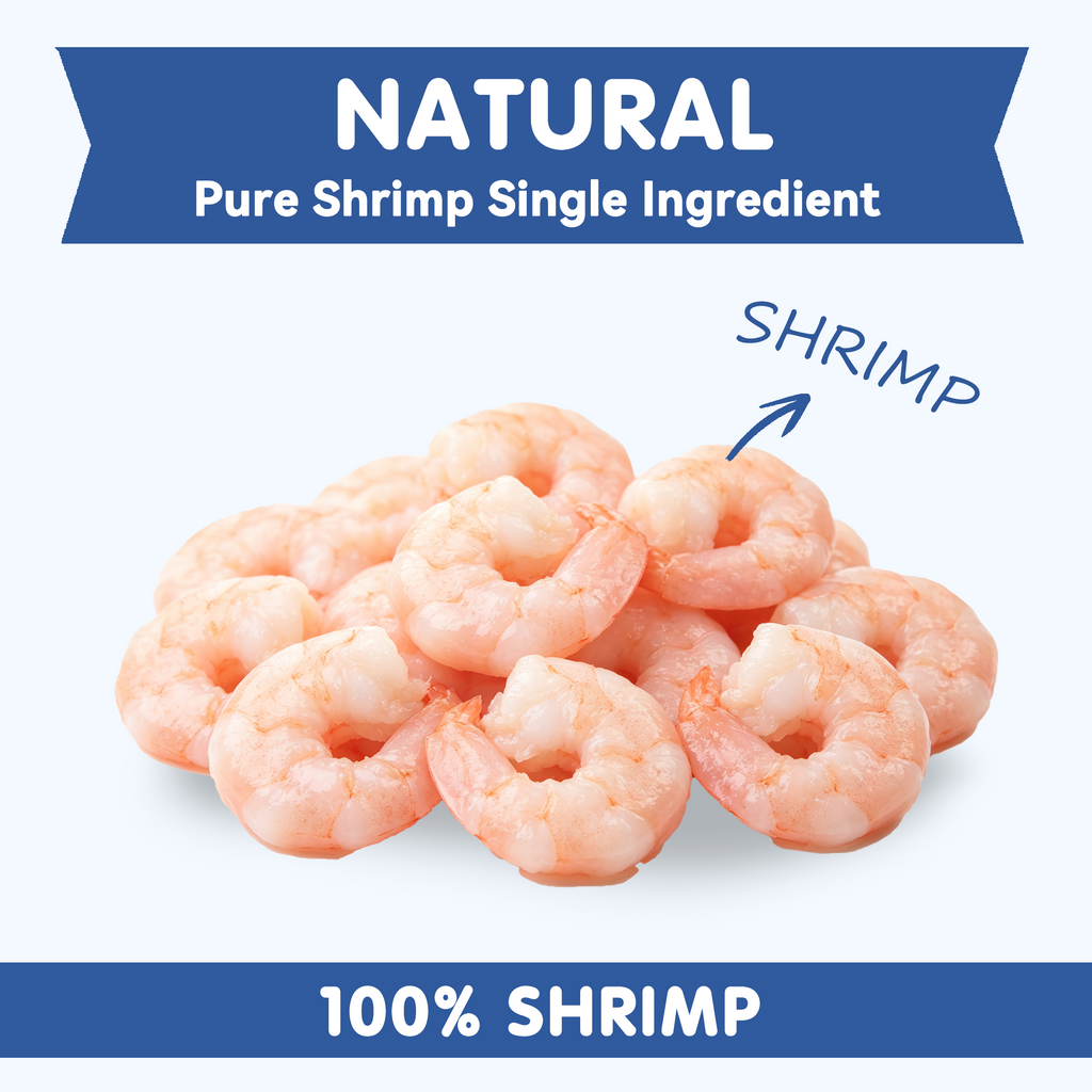 PAWUP Freeze Dried Dog Treats, 100% Shrimp, Omega-3 Rich Snack for Small, Medium & Large Dogs & Cats, 1.5 oz Bag - Pawup