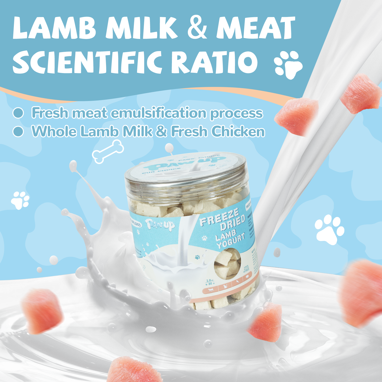 Freeze-Dried Lamb Yogurt Treats for Dogs, Gentle Support for Sensitive Stomachs, 2.8 oz - Pawup