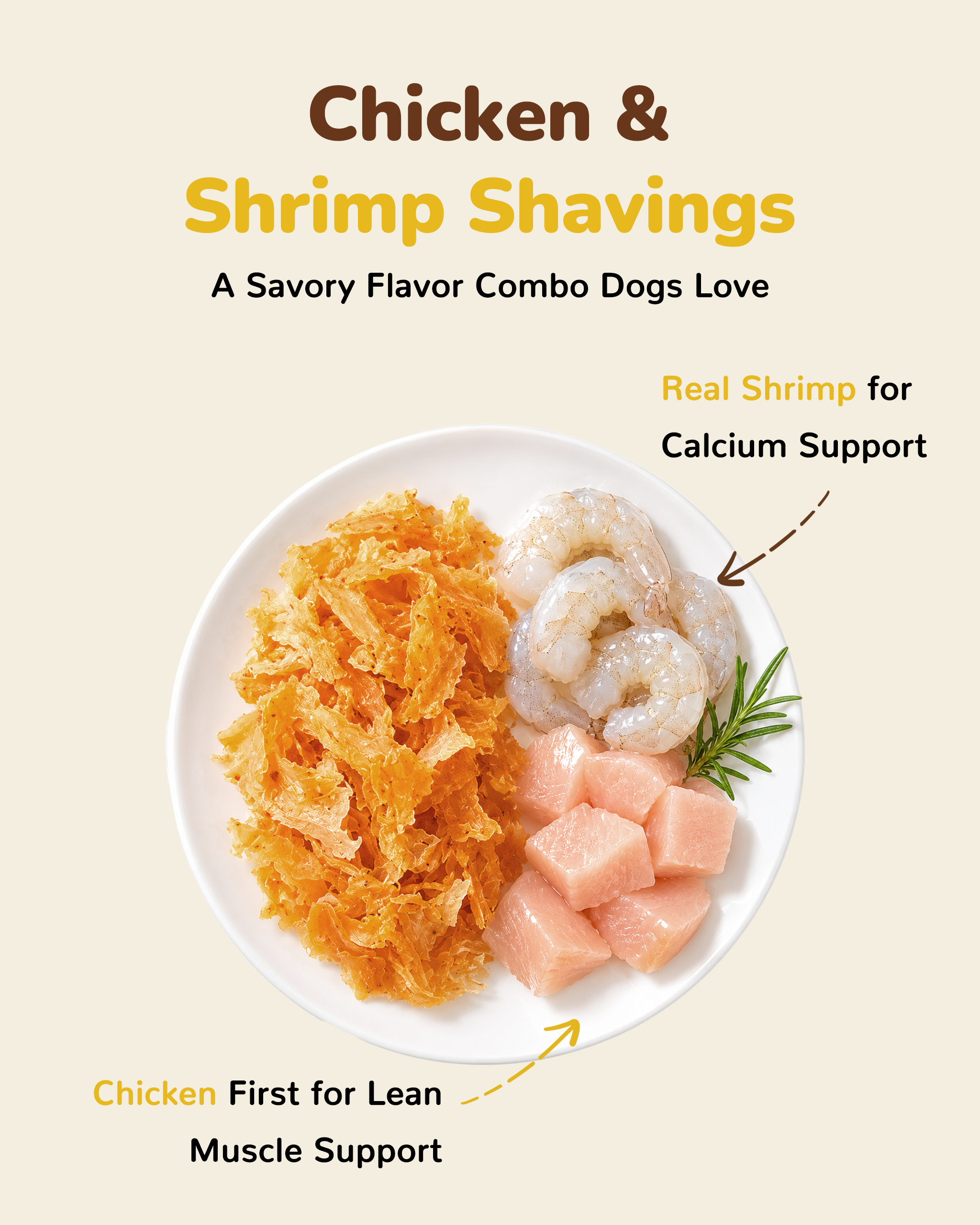 PAWUP Soft Dog Treats, Chicken & Shrimp Jerky Shavings, Easy to Chew Dog Food Topper & Meal Mixer for Small & Senior Dogs, Grain Free, Taurine Added, 6.6 oz - Pawup