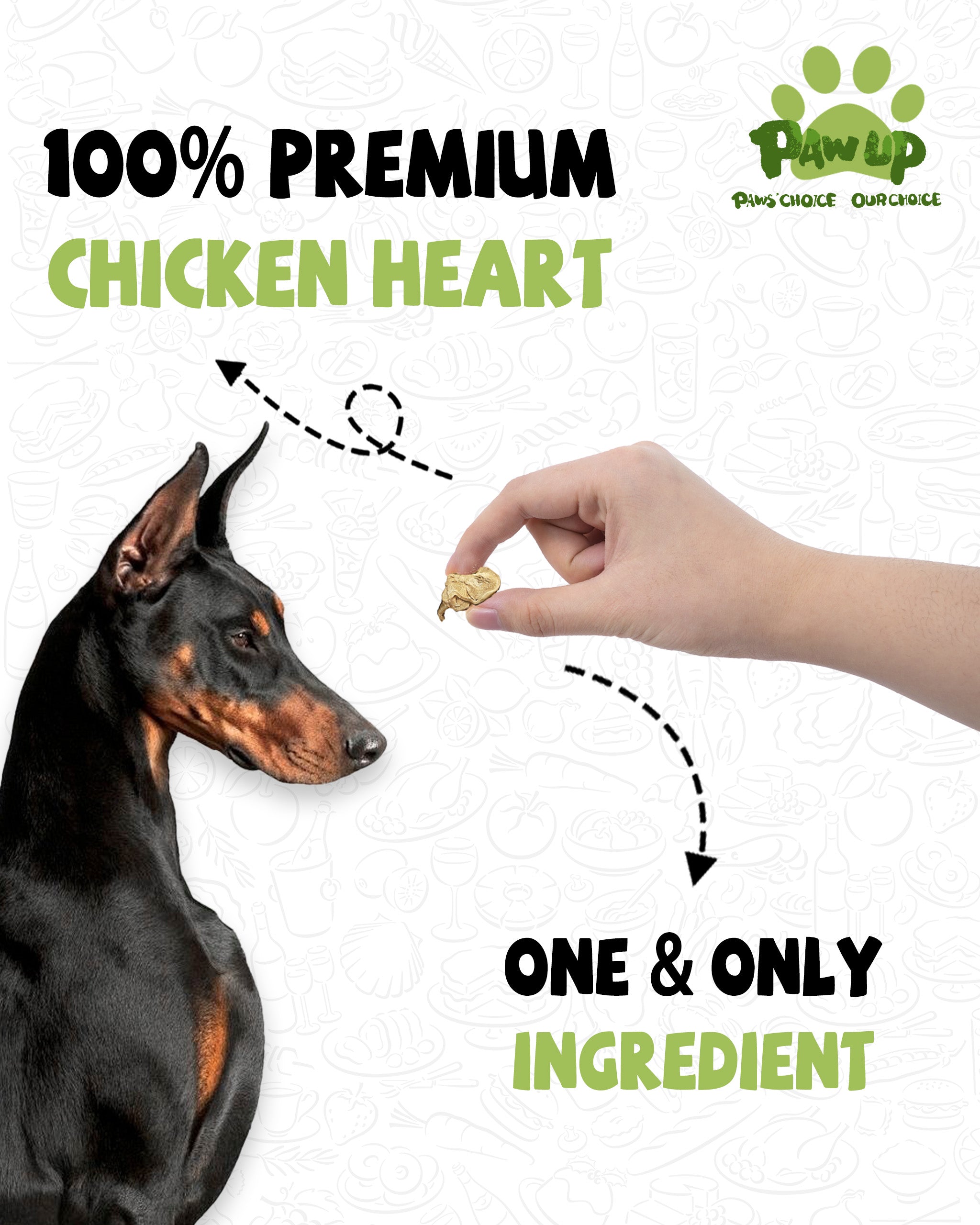 Freeze-Dried Chicken Heart Treats for Dogs, High-Protein Snacks, 3.2 oz - Pawup