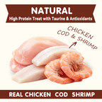 PAWUP Dog Treats Chicken Shrimp Jerky Rolls for Small, Medium & Large Dogs, 5.5 oz Bag