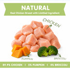 PAWUP Freeze Dried Dog Treats, Real Chicken with Pumpkin & Broccoli, High Protein Crunchy Training Snack for Small Medium Large Dogs, 3.6 oz Bag
