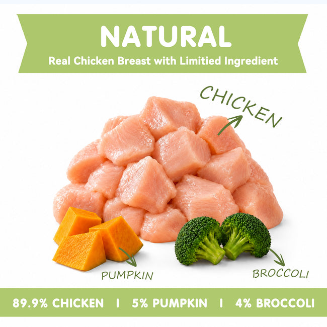 PAWUP Freeze Dried Dog Treats, Real Chicken with Pumpkin & Broccoli, High Protein Crunchy Training Snack for Small Medium Large Dogs, 3.6 oz Bag Main Image