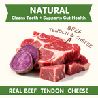 PAWUP Dog Treats Cheese Beef Dental Chews for Small, Medium & Large Dogs, 12.4 oz Bag