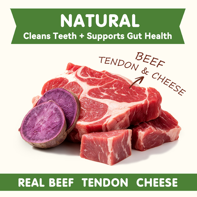 PAWUP Dog Treats Cheese Beef Dental Chews for Small, Medium & Large Dogs, 12.4 oz Bag Main Image