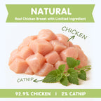 PAWUP Freeze Dried Cat Treats, Real Chicken with Cat Grass, High Protein Crunchy Snack for Kittens Adult Senior Cats, 3.6 oz Bag