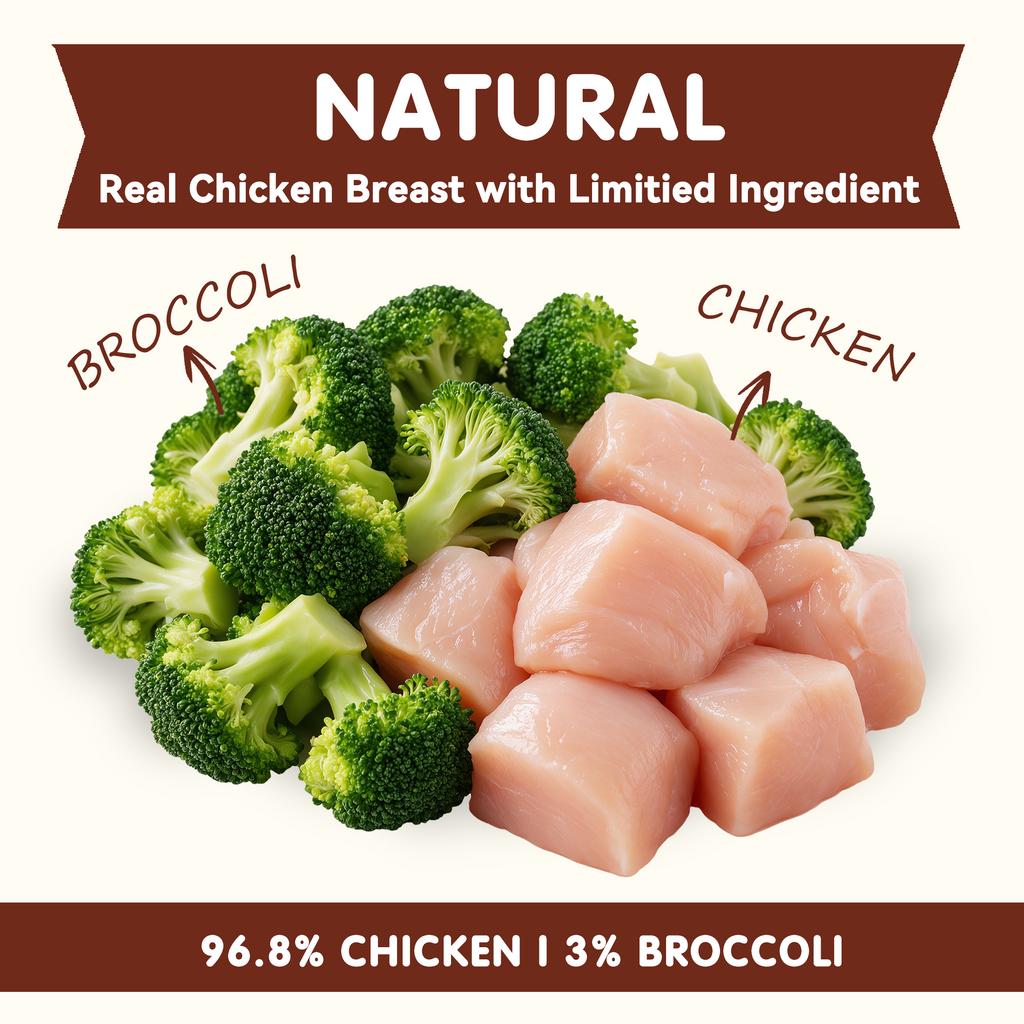 PAWUP Freeze Dried Chicken Dog Treats, 96.8% Real Chicken Meatballs, Grain-Free Training Treats for Dogs & Cats, 3.5 oz Bag - Pawup