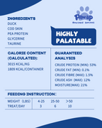 PAWUP Cod Skin Dog Treats with Duck Dog Snacks High Protein and Omega-3, Natural Dog Chews w/Taurine, 21 oz - Pawup