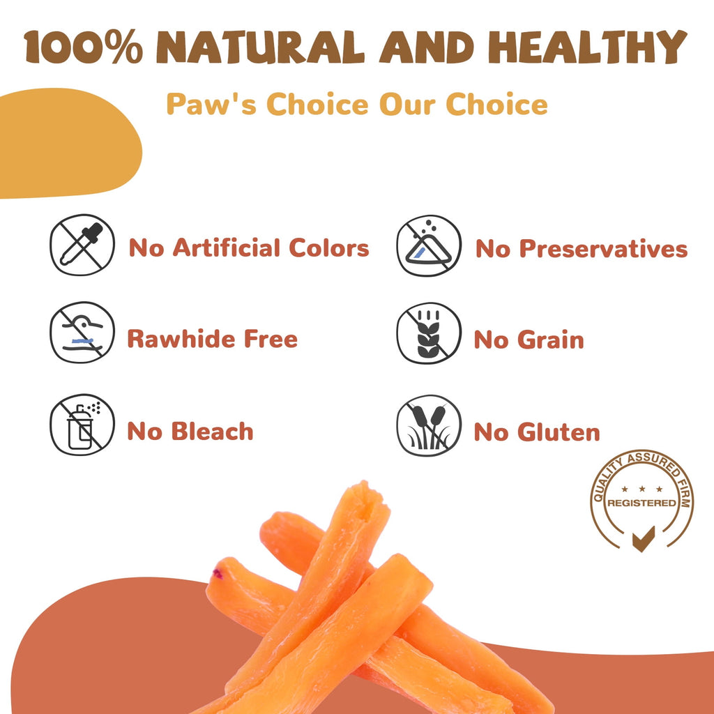 Sweet Potato Dog Treats, Low Fat, Single Ingredient Natural Chews for Dogs, 10.4oz - Pawup